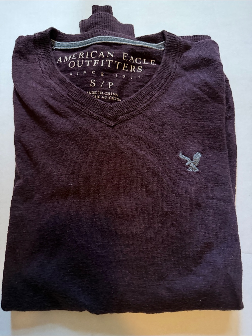 American Eagle Outfitters Men’s V-Neck Sweater - Plum